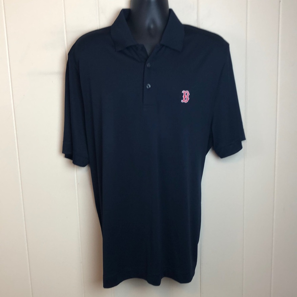 Red Sox Baseball Logo Polo Cutter & Buck XL Extra Large Drytek Black Shirt
